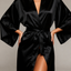 Seria Lustre - Robe din satin negru Midnight - Negru